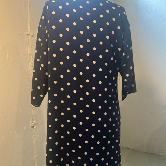 Lularoe Navy and white Polka Dot Cardigan shawl open from elbow length oversized - Picture 2 of 9